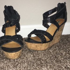 Black Bling Wedges